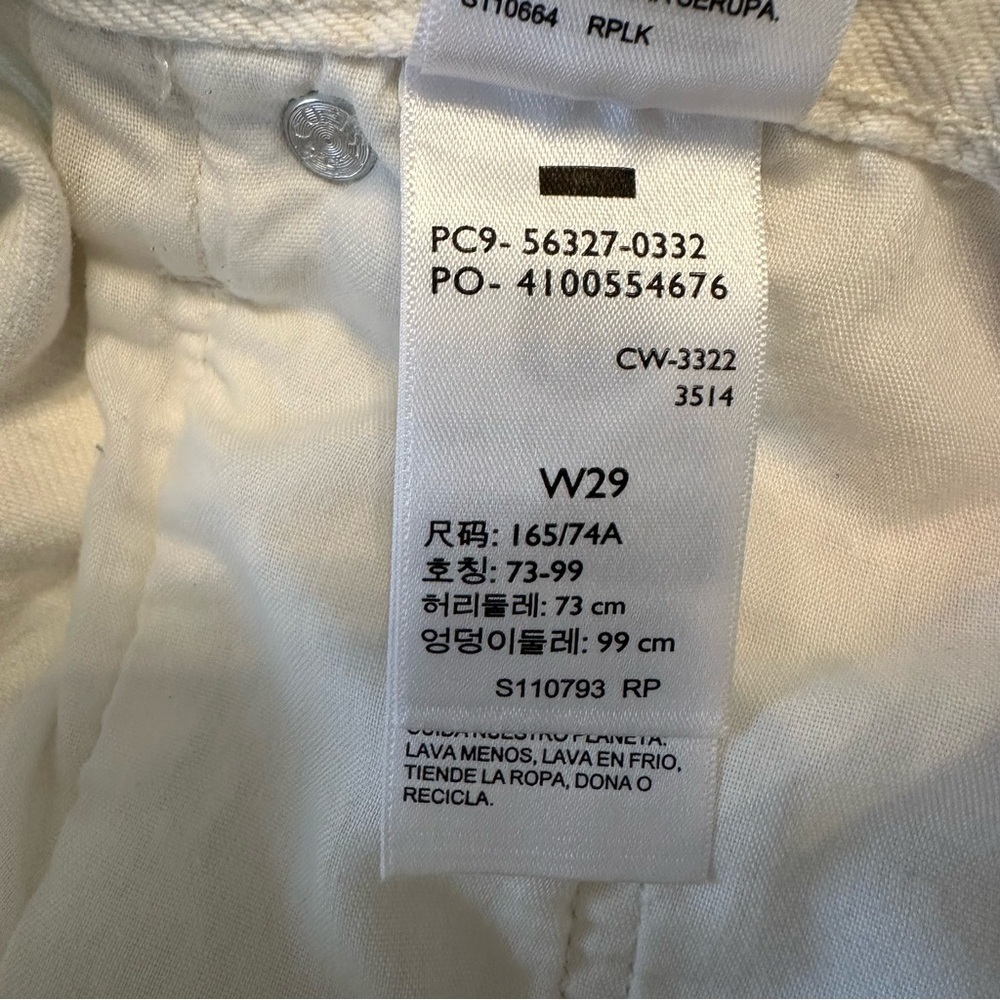 Levi 501 Jean Cutoff Shorts Cream Pink Blue Tie Dye 100% Cotton, Size 29 - Picture 8 of 14